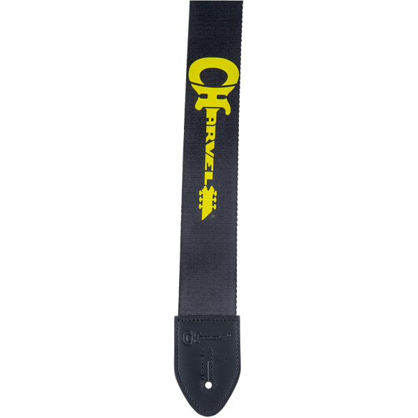 Black Strap with Yellow Logo by Charvel® | Polyester instrument strap | Adjustable Length