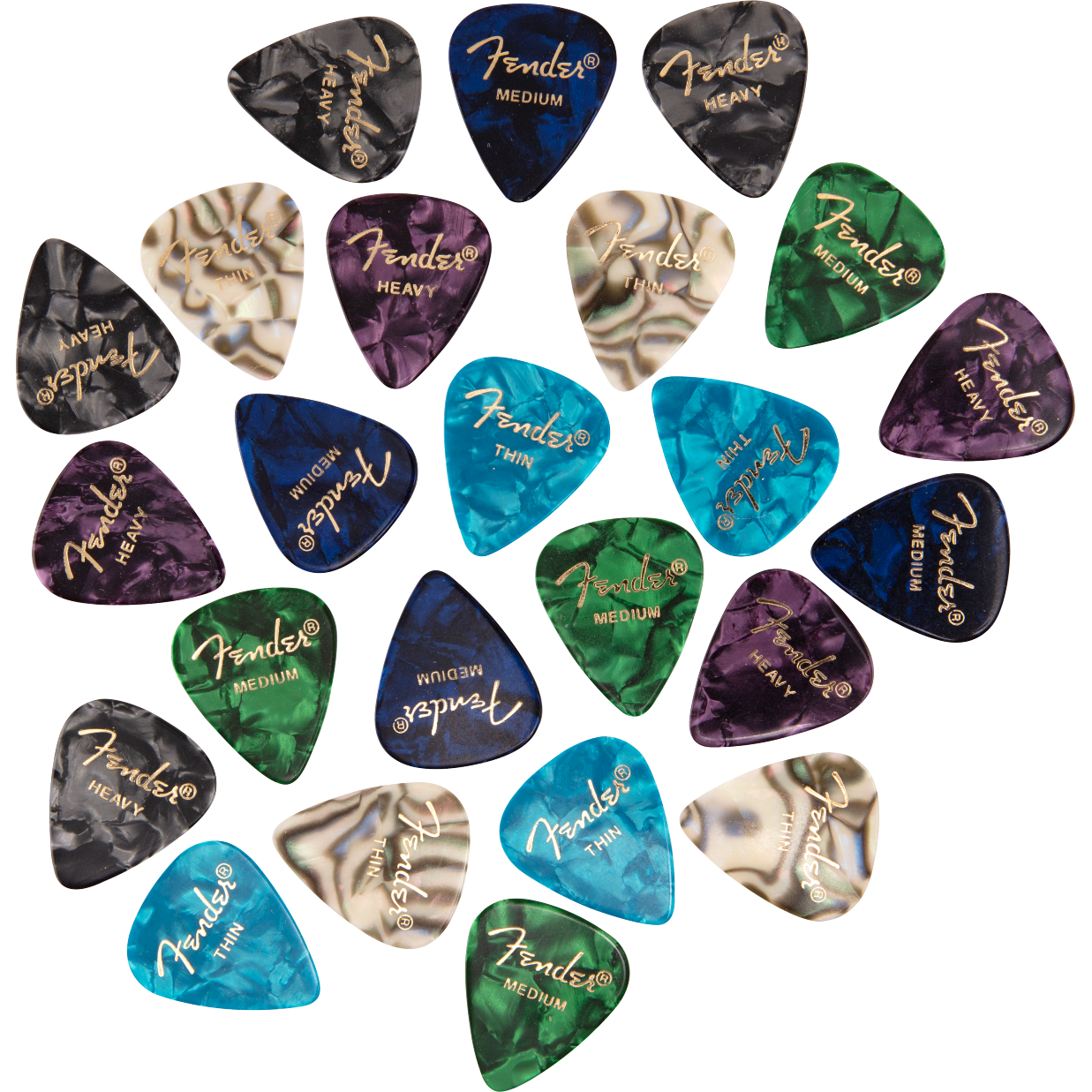 Fender 351 Shape Premium Picks - MIX 24 Pcs Pack