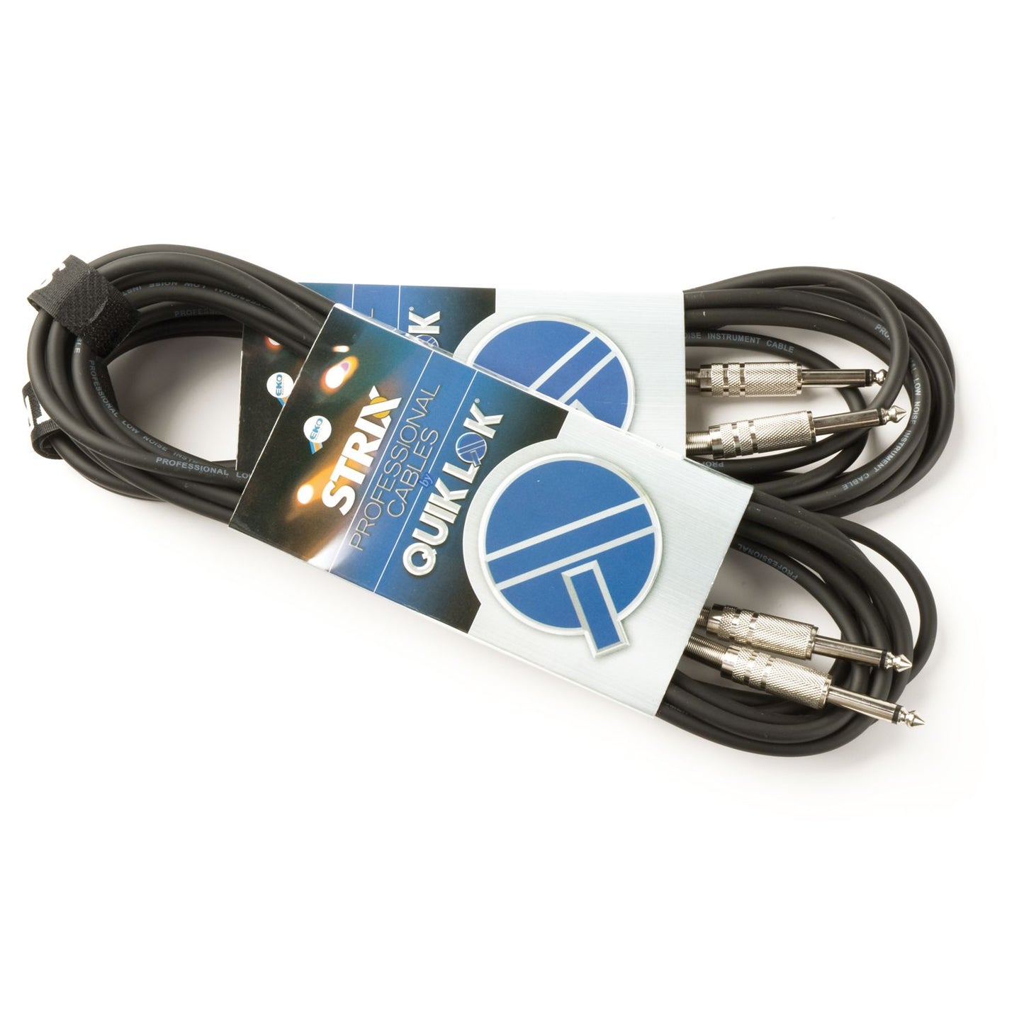 Quik Lok SX/764 - 3M Guitar/Bass Cable | Strix Series | Jack Mono 6.3 <-> Jack Mono 6.3 | Velcro Storage Strap