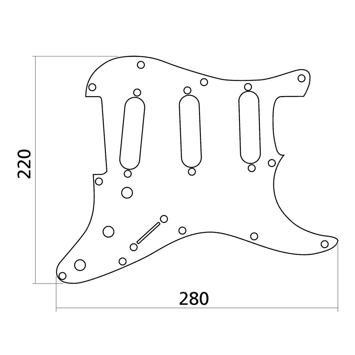 Pickguard Brown Tortoise 3 ply strat by Yellow Parts