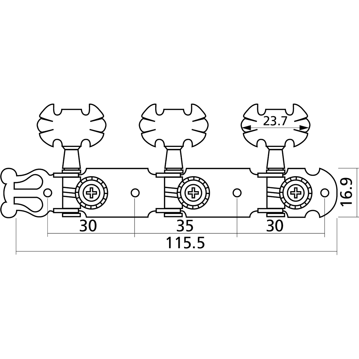 Machine Heads | Gold | Pearly Buttons | 2X3 | By Yellow Parts | ADI EZ1779G