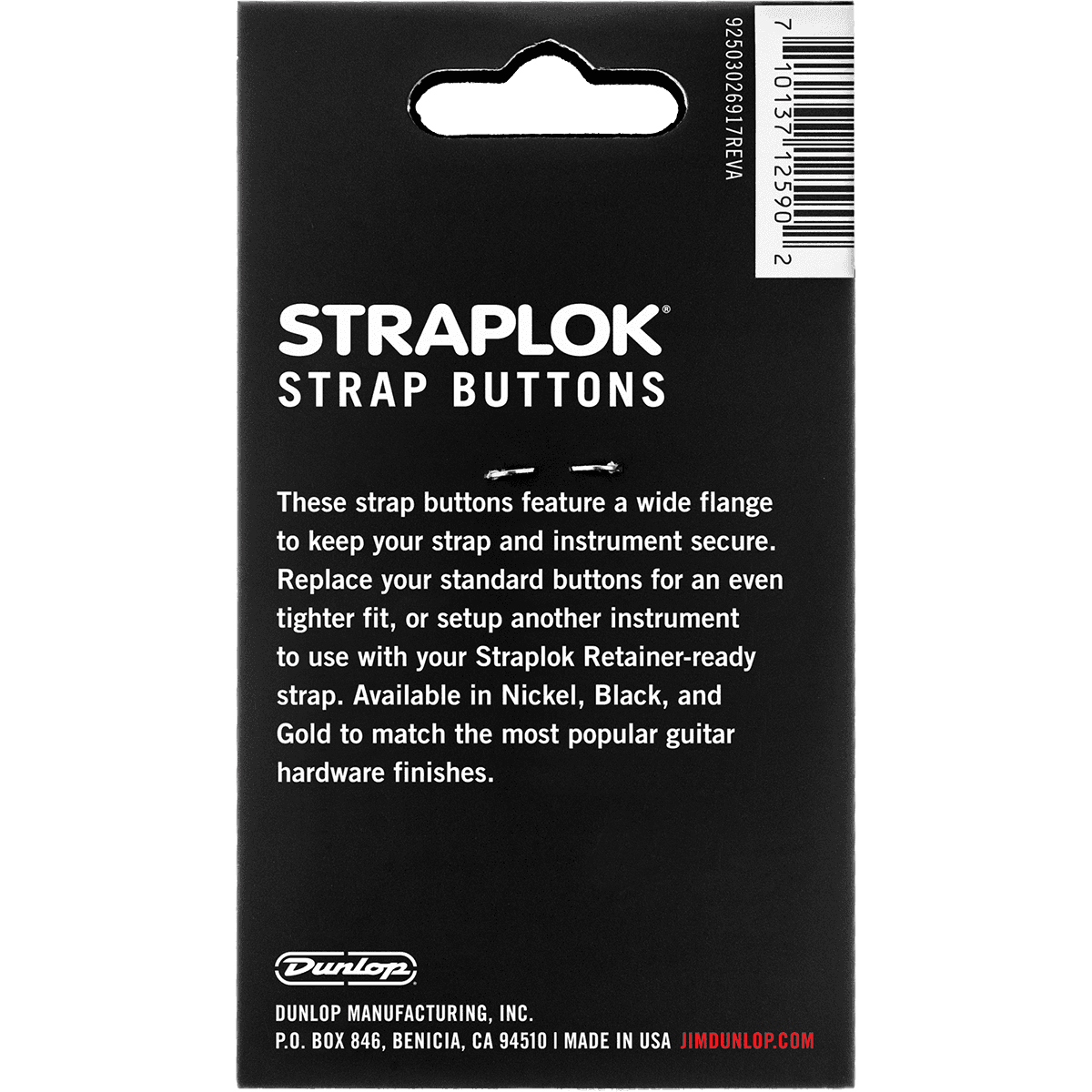 Straplok Dual Design by Dunlop | Nickel | Set of 2