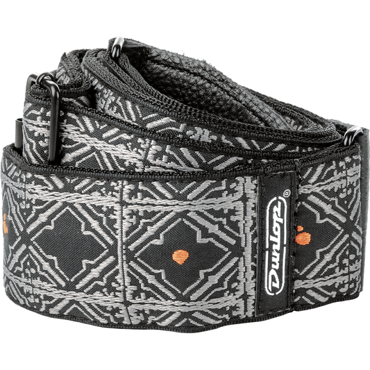 Dunlop Jacquard Guitar Strap Black & Silver | ADU D6718