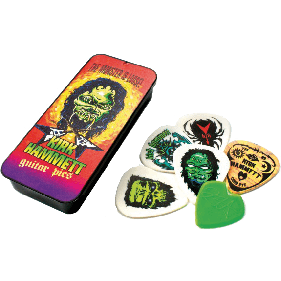 Kirk Hammet Monster Loose Guitar Pick Tin by Dunlop | 6 x 0.88mm Plectrums in Collectors Tin | ADU KH01T088