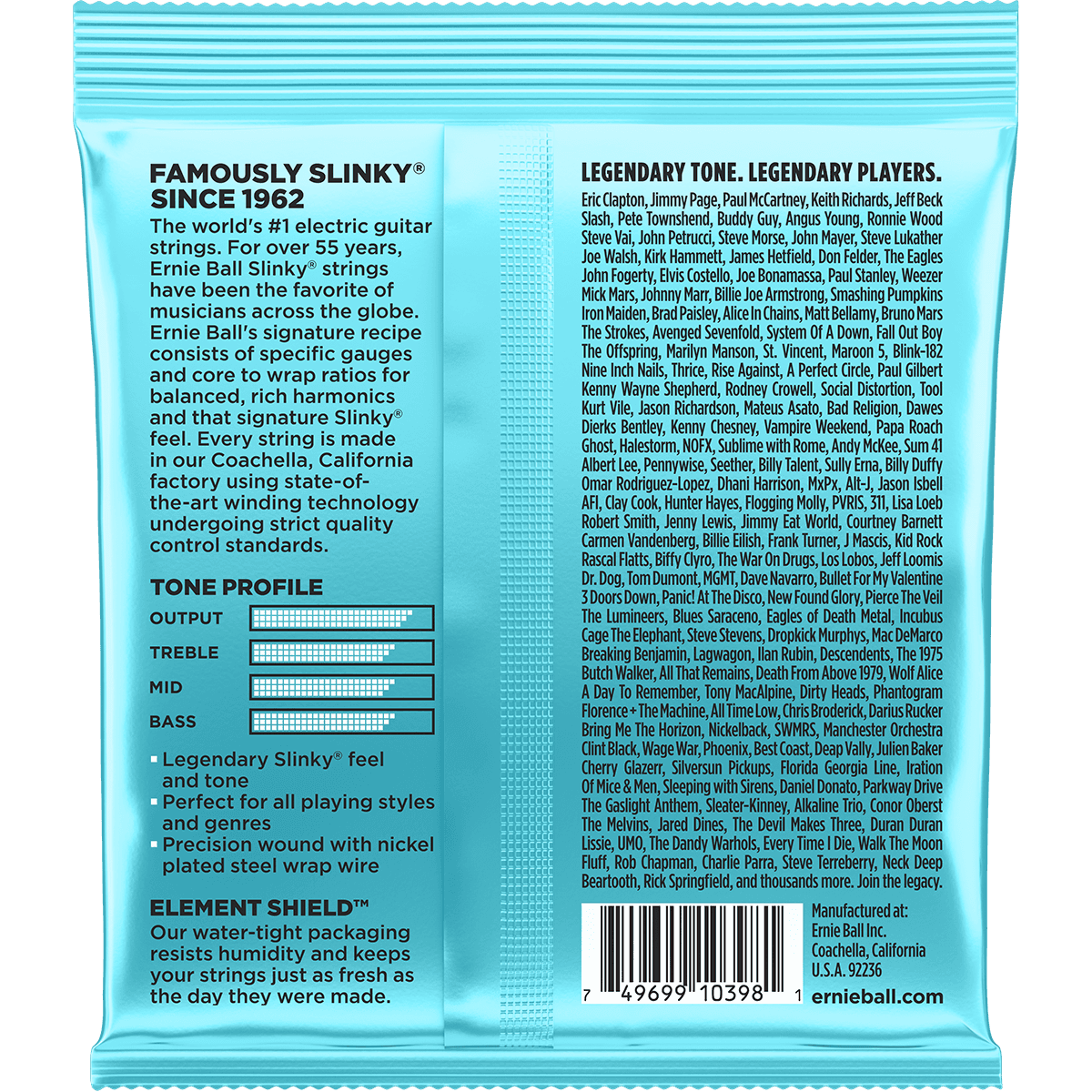 Ernie Ball Mighty Slinky 2228 Guitar Strings | 8.5 - 40 | Nickel Wound
