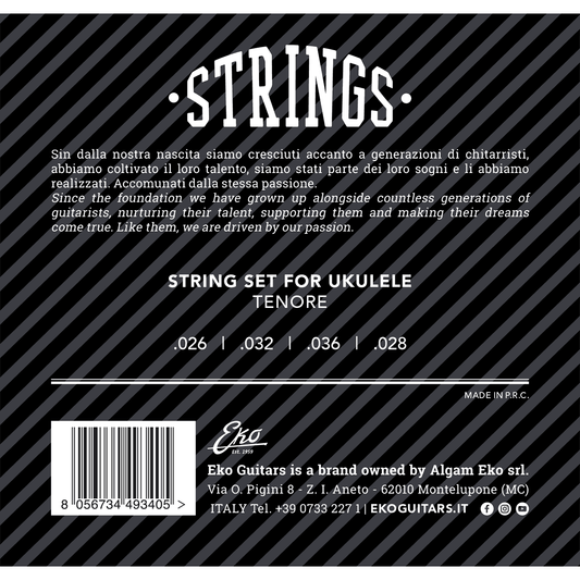 Eko | Strings Set for Tenor Ukulele | Medium | 4 Strings | CEK UKTENORM