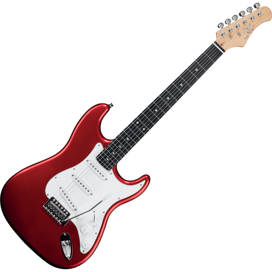 EKO S300RED Electric Guitar | Candy Red Finish | Tremolo | 3 Single Coil Pickups | Includes Free Guitar Cable