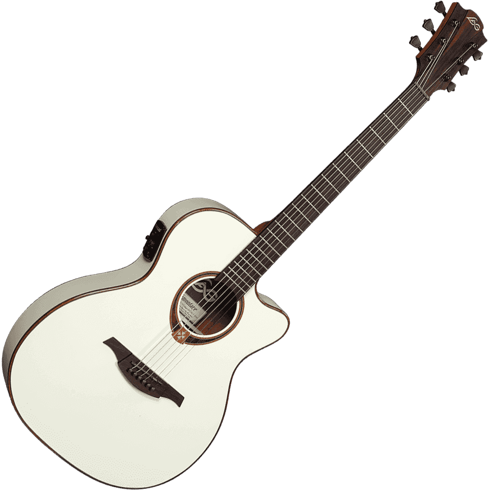 Auditorium Slim Cutaway Ivory Electro Acoustic Guitar Tramontane by Lâg | T118ASCE-IVO