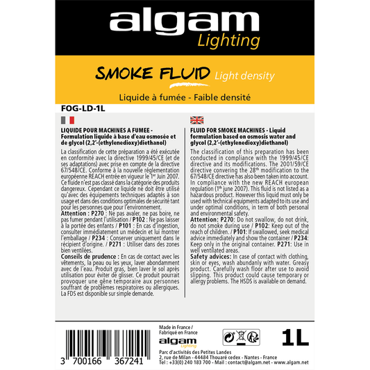 Algam Lighting FOG-LD-1L | Smoke Liquid Low Density 1L