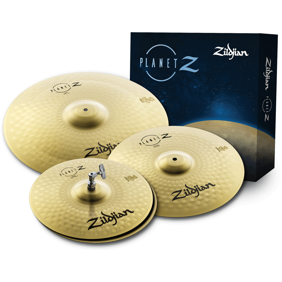 Zildjian Planet Z ZP4PK Cymbal Pack | 14” Hi-Hat, 16” Crash, 18” Ride