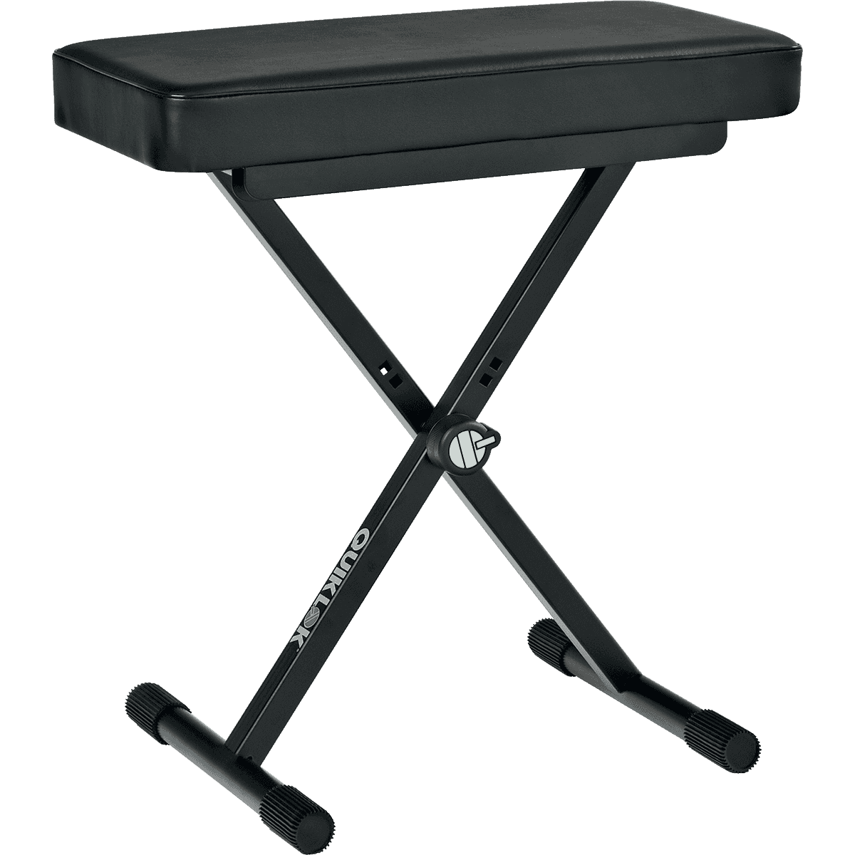 QuikLok BX8 Black Piano Bench with Leather Seat and Adjustable Height | TQM BX8