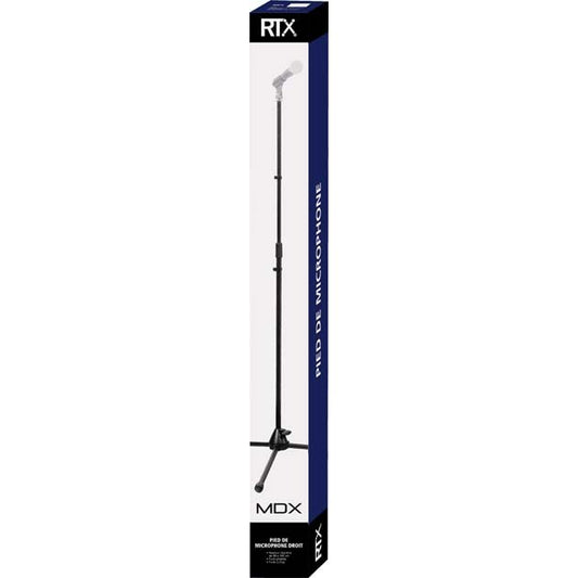 Straight Microphone Stand with Tripod (Black) by RTX | MDX