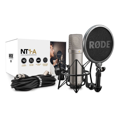 RØDE NT1A Studio Quality Condenser Microphone with SM6 Shock Mount | Includes Pop Filter, Shock Mount and Cable
