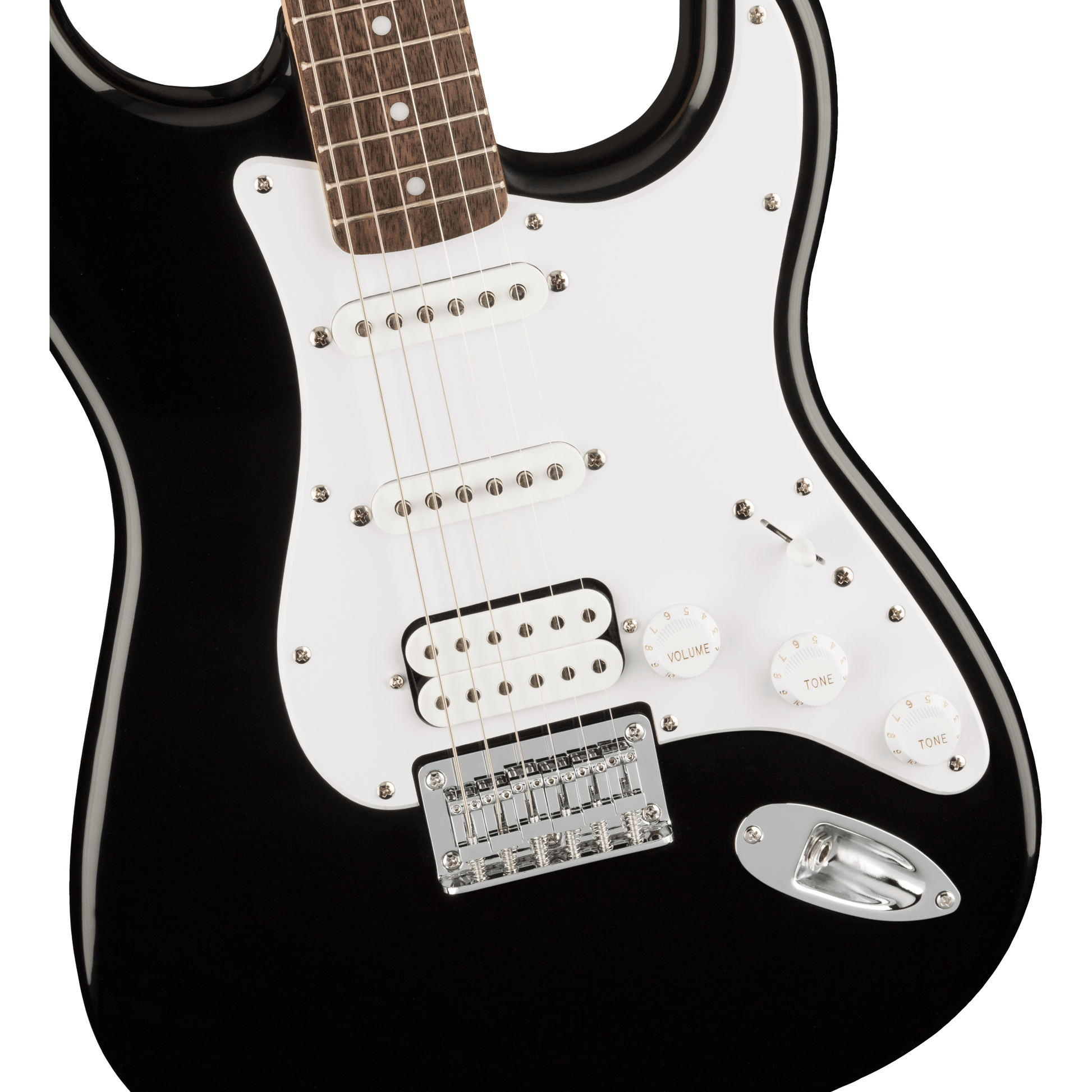 Bullet Series™ Stratocaster® HT HSS, Laurel Fingerboard, White Pickguard, Black Electric Guitar by Fender