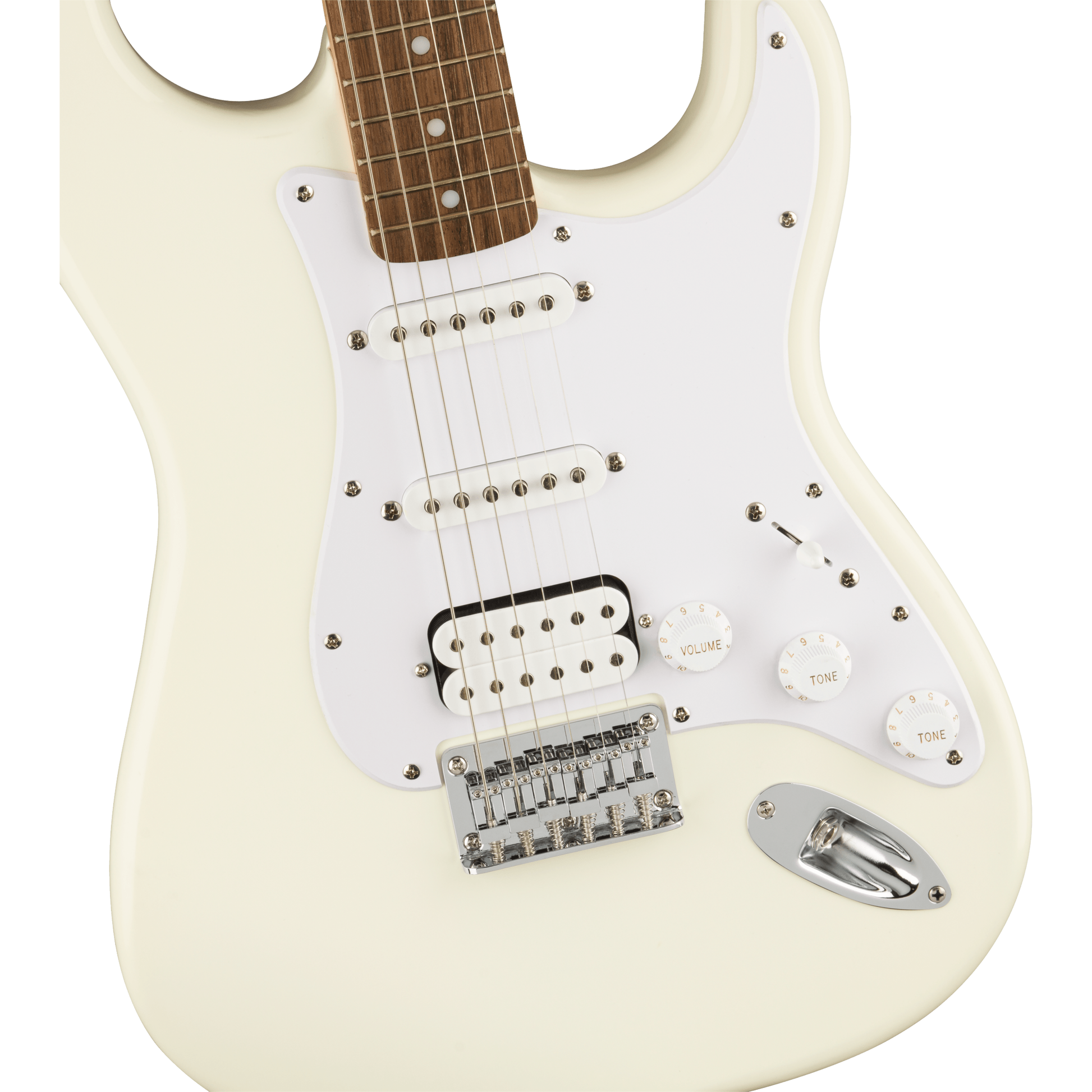 Squier Bullet Series™ Stratocaster® HT HSS, Laurel Fingerboard, White Pickguard, Arctic White Electric Guitar