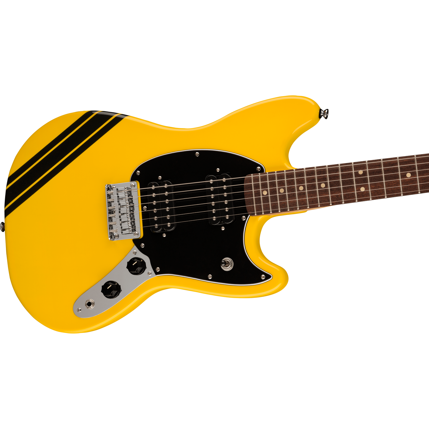 Fender SQ FSR Bullet Competition Mustang HH | Graffiti Yellow with Black Stripes | LIMITED EDITION