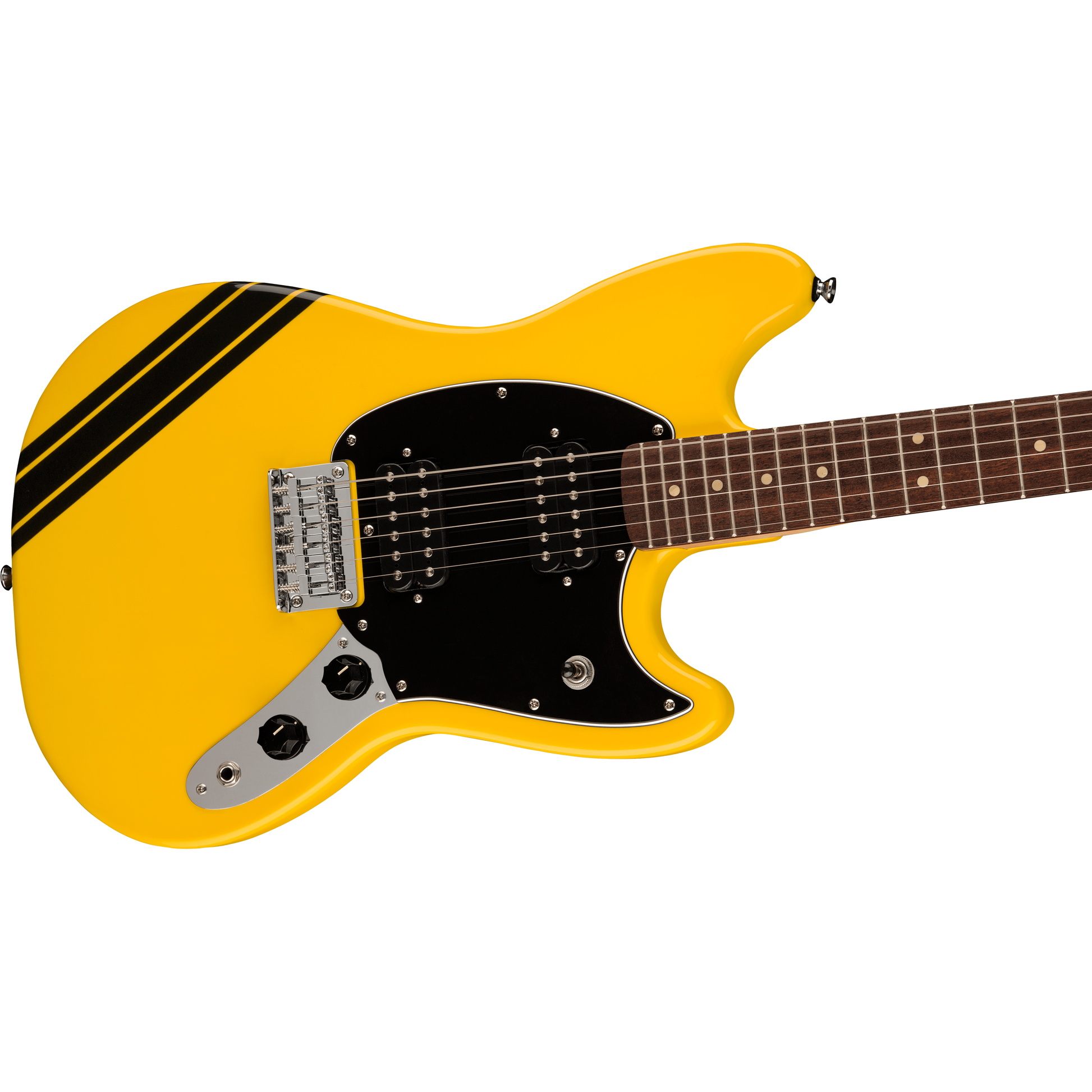 Fender SQ FSR Bullet Competition Mustang HH | Graffiti Yellow with Black Stripes | LIMITED EDITION