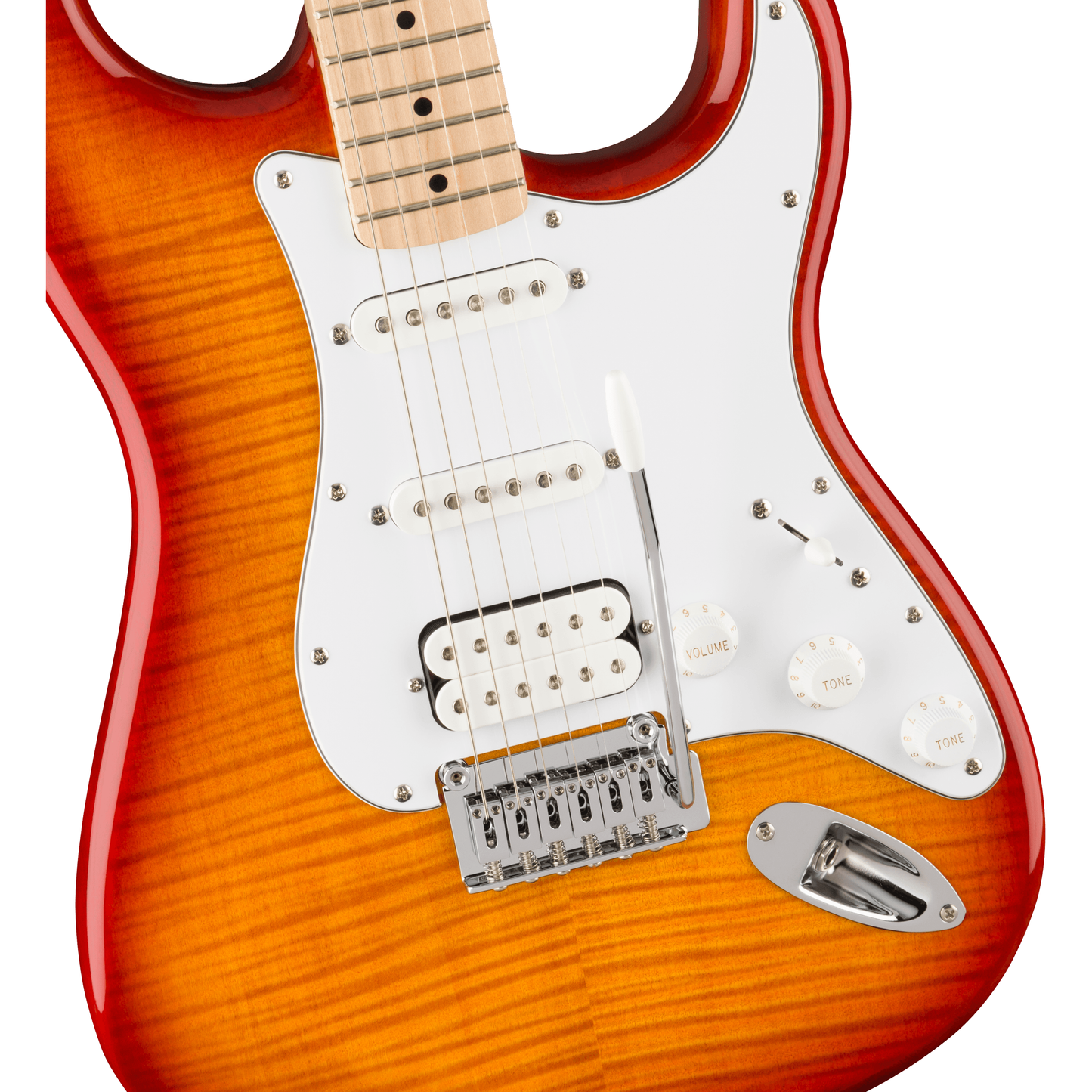 Squier Affinity Stratocaster HSS Electric Guitar | Maple Fingerboard | White Pickguard | Sienna Sunburst