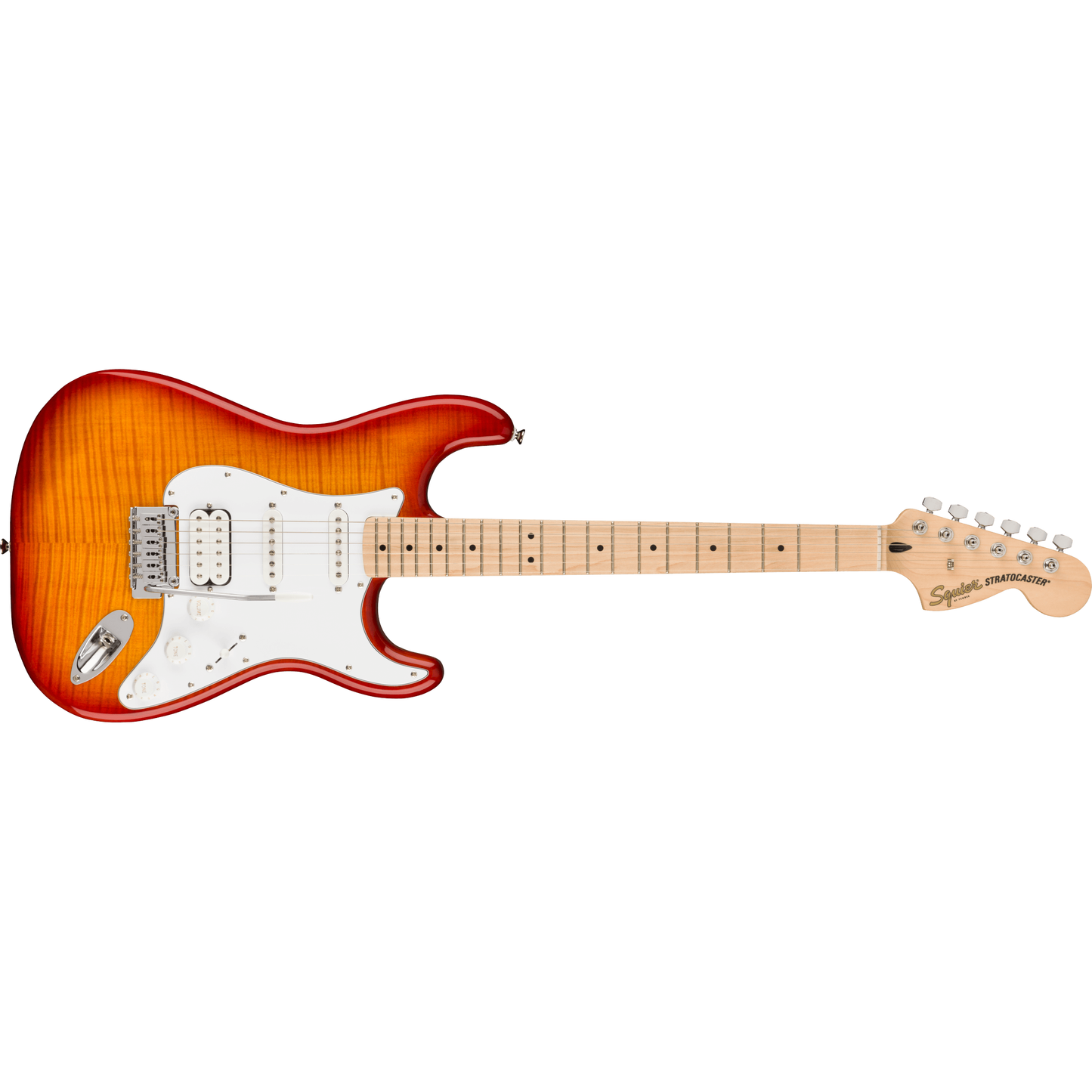 Squier Affinity Stratocaster HSS Electric Guitar | Maple Fingerboard | White Pickguard | Sienna Sunburst