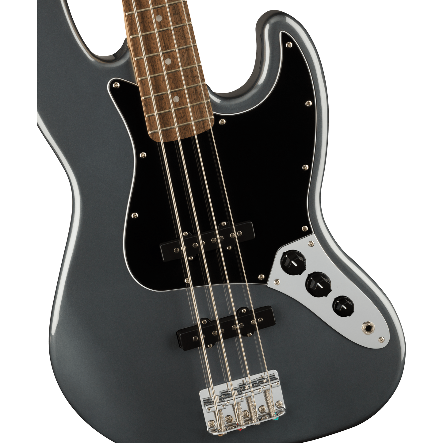 Affinity Series™ Jazz Bass®, Laurel Fingerboard, Black Pickguard, Charcoal Frost Metallic