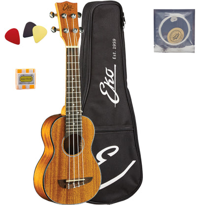 EKO Duo Mahogany Soprano Ukulele | Including Premium Accessories