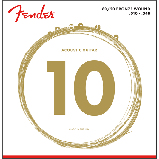 Fender 10-48 Bronze Acoustic Guitar Strings | 70XL .010-.048 | By Fender
