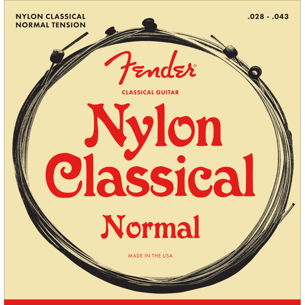 Classical Guitar Strings by Fender | Ball End | .028 - .043 | Normal Tension