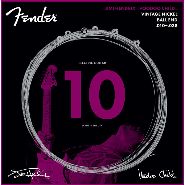 Hendrix Voodoo Child™ Ball End Nickel 10-38 Electric Guitar Strings | by Fender