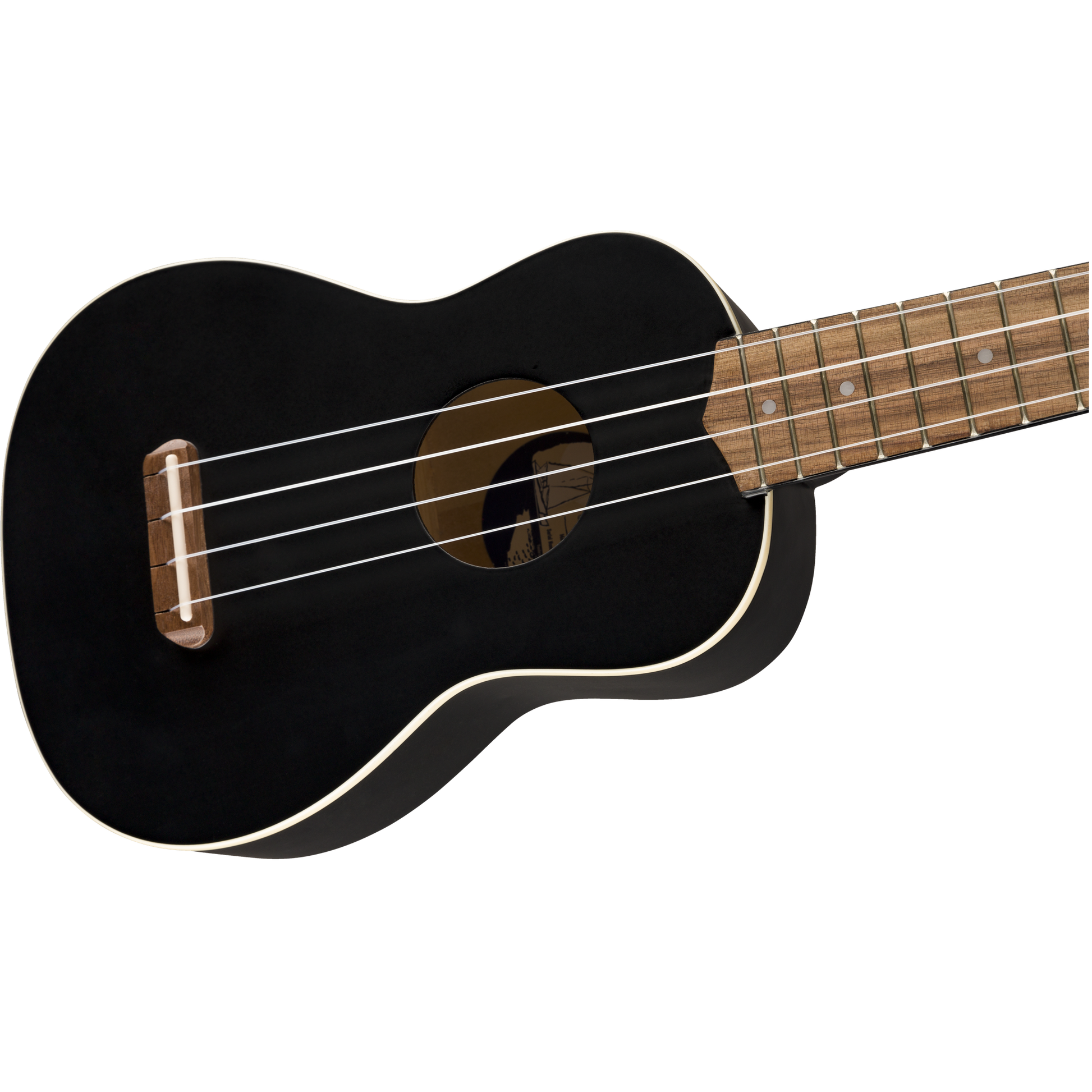 Fender Venice Soprano Ukulele, Walnut Fingerboard | Black