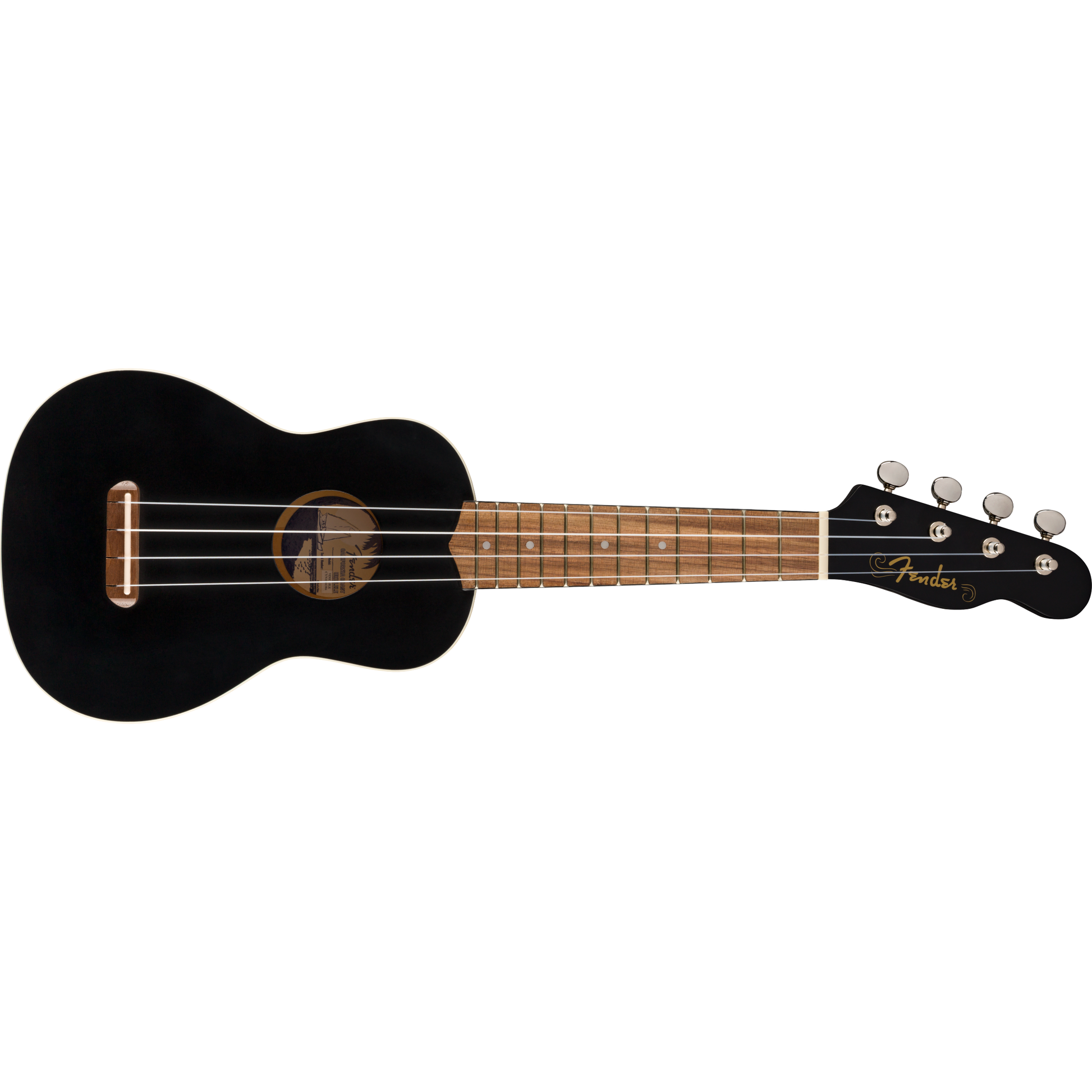 Fender Venice Soprano Ukulele, Walnut Fingerboard | Black