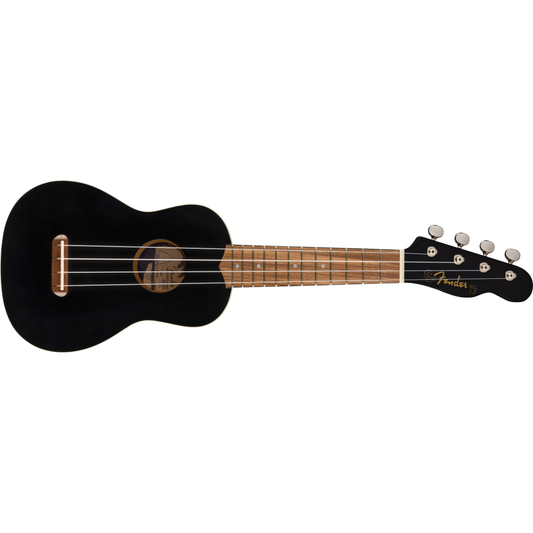 Fender Venice Soprano Ukulele, Walnut Fingerboard | Black