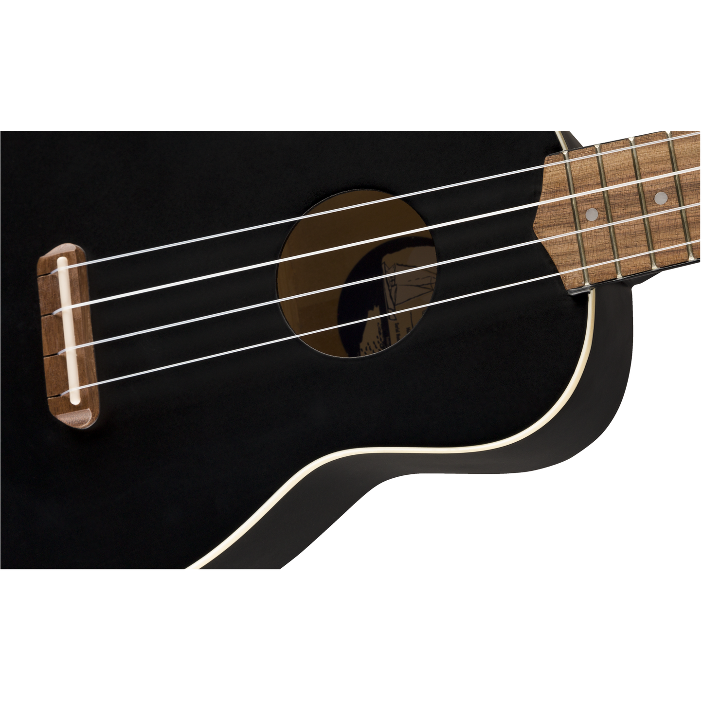 Fender Venice Soprano Ukulele, Walnut Fingerboard | Black