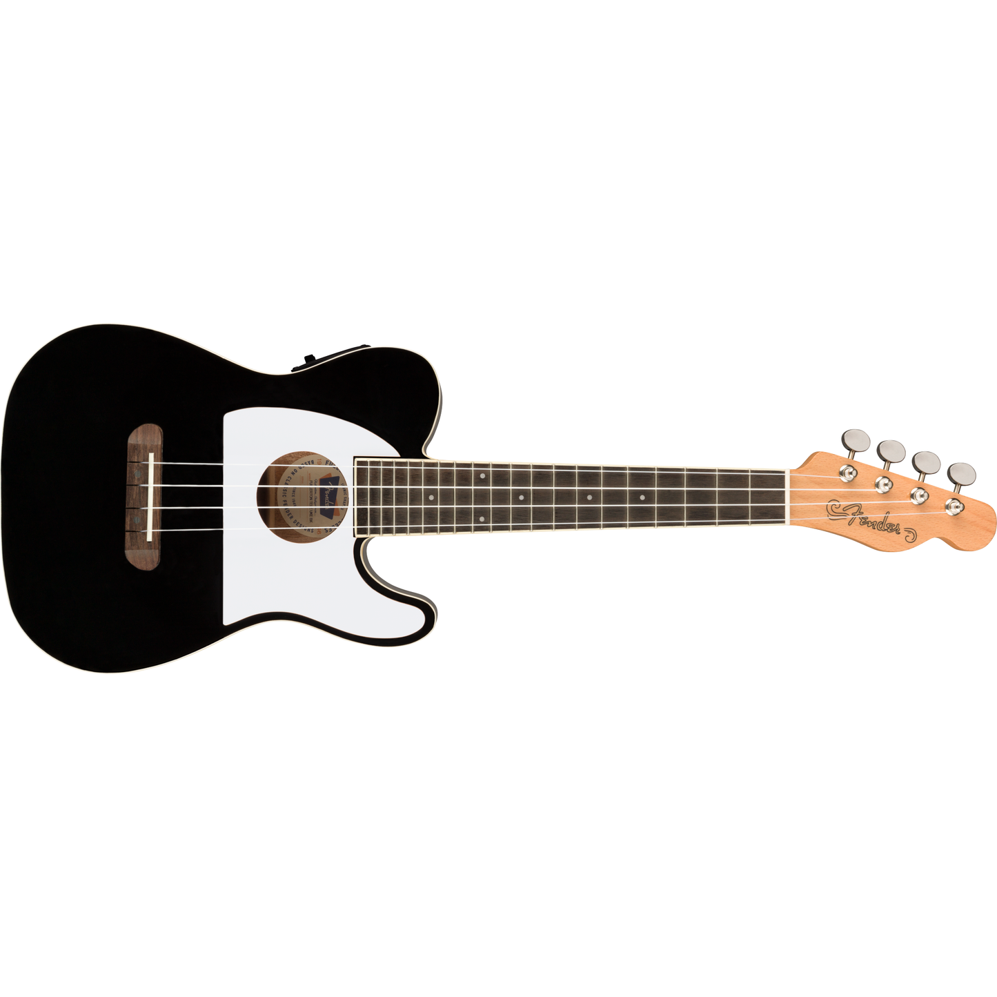 Fender Fullerton Telecaster Concert Ukulele in Black | Electro-acoustic