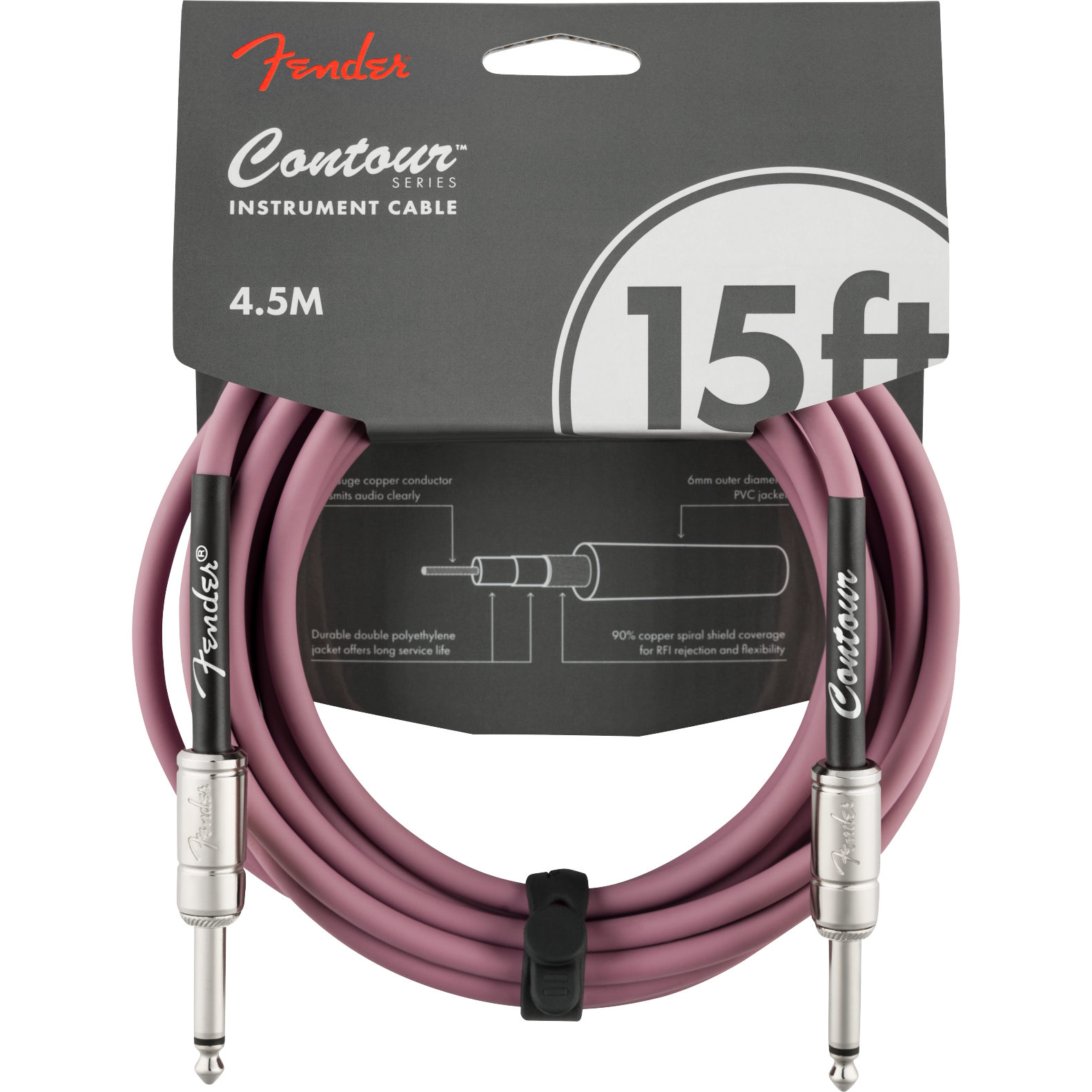 Fender Contour Series Instrument Cable 4.5m | Burgundy Mist