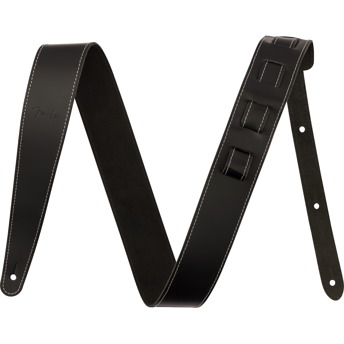 Fender Essentials Leather Strap for Guitar and Bass | Black