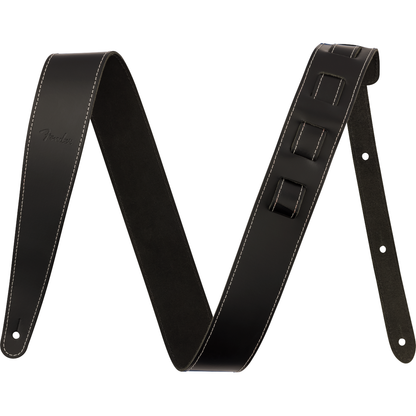 Fender Essentials Leather Strap for Guitar and Bass | Black