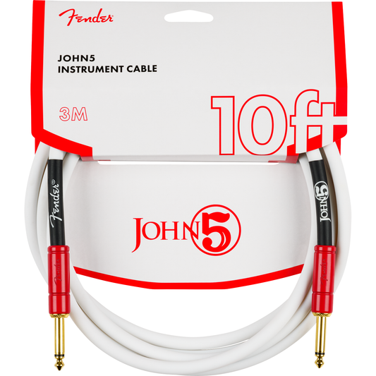 Fender John 5 Signature 3m Instrument Cable | White and Red