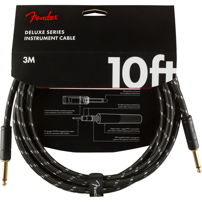 ​Fender | 3m Instrument Cable | Deluxe Series | Colour Black Tweed