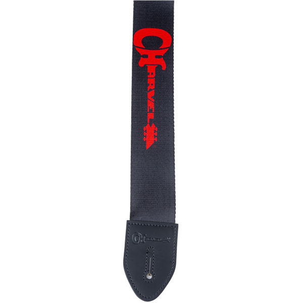 Black Strap with Red Logo by Charvel®  | Polyester instrument strap | Adjustable Length