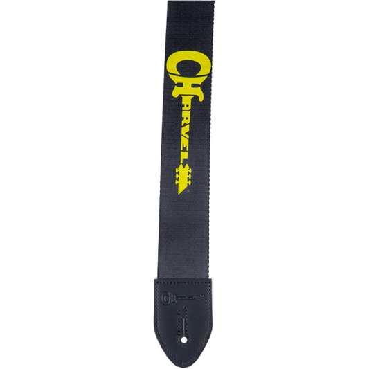 Black Strap with Yellow Logo by Charvel® | Polyester instrument strap | Adjustable Length