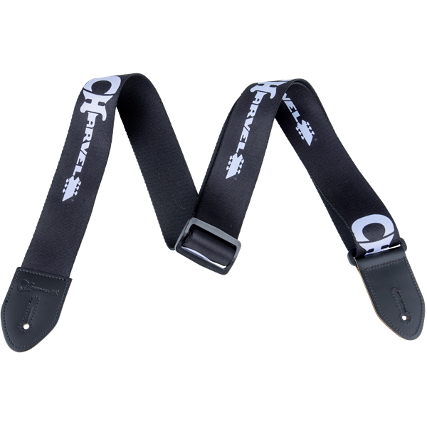 Black Strap with White Logo by Charvel®  | Polyester instrument strap | Adjustable Length