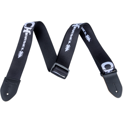 Black Strap with White Logo by Charvel®  | Polyester instrument strap | Adjustable Length