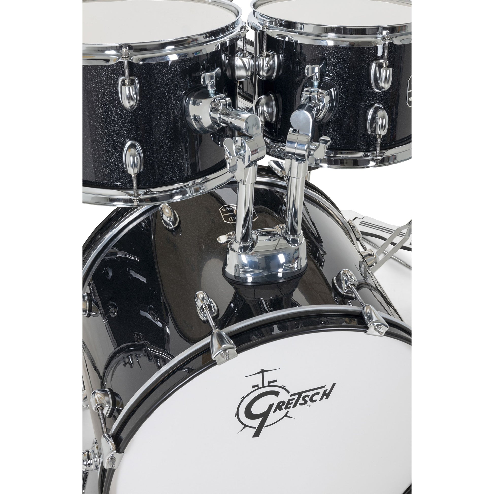 Gretsch Renegade Acoustic Drum Set | 10” and 12” Toms, 14” Floor Tom, 20” Kick Drum, 14” Snare Drum | Black Mist