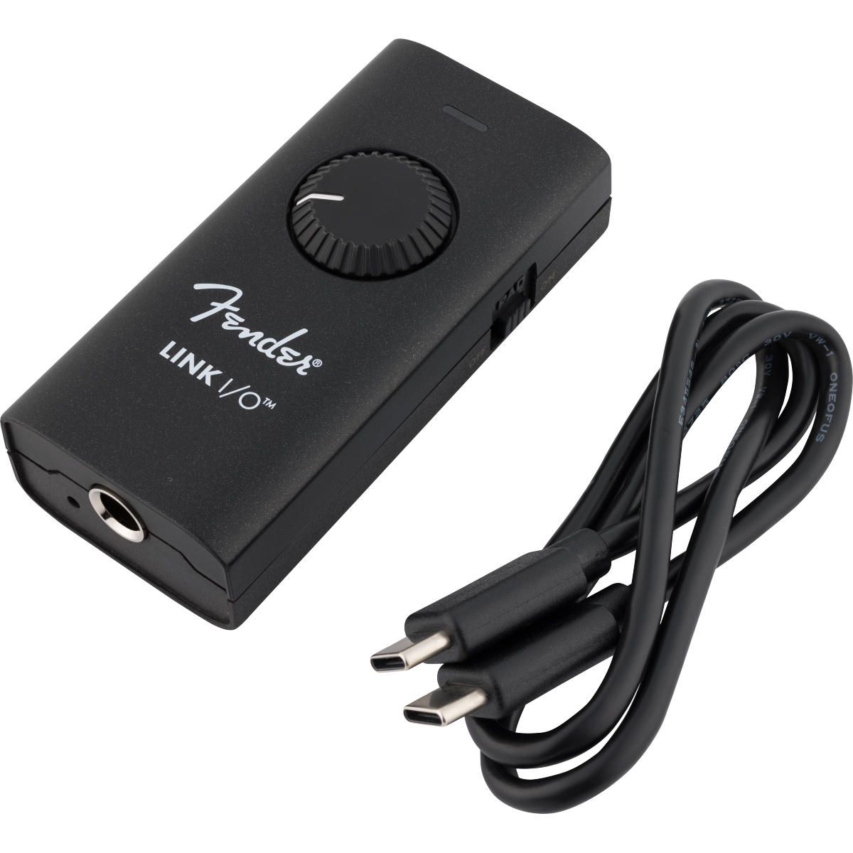Fender Link I/O Audio Interface | USB-C Connection | 24-bit / 96kHz Audio | Pocket Sized | Black