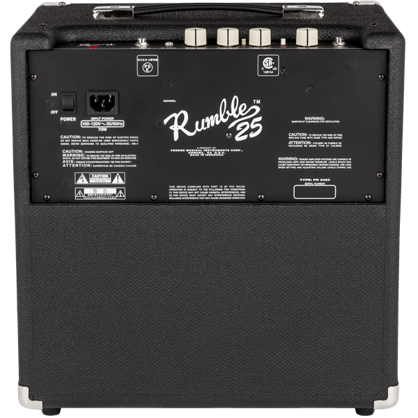 Fender Rumble 25 V3 Bass Amp | Built in Overdrive | EQ Controls | Aux in and Headphone Out