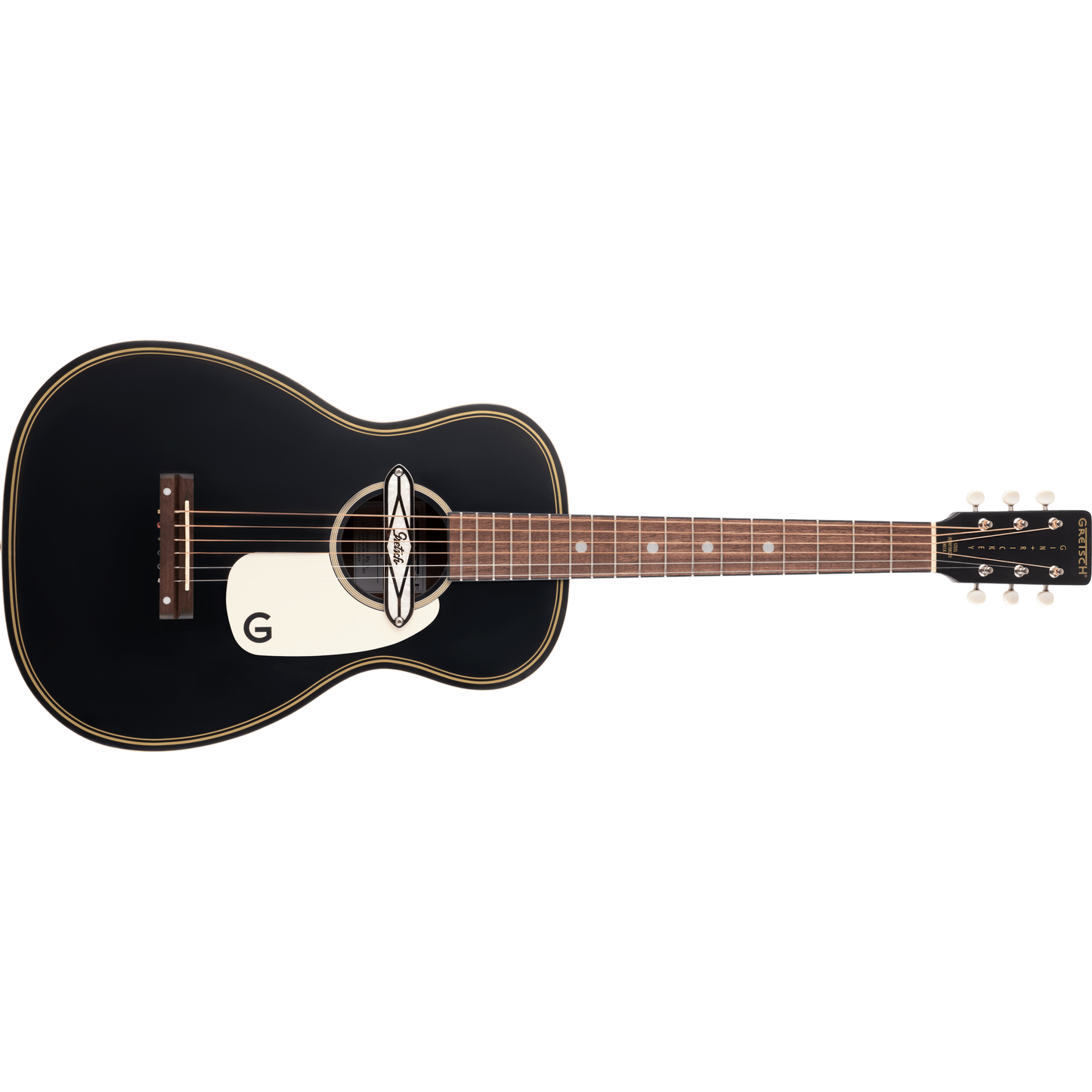Gretsch® G9520E Gin Rickey ™ 24” Acoustic/Electric Guitar with Soundhole Pickup |Basswood Body | Walnut Fingerboard |Colour Smokestack Black | Non Cutaway