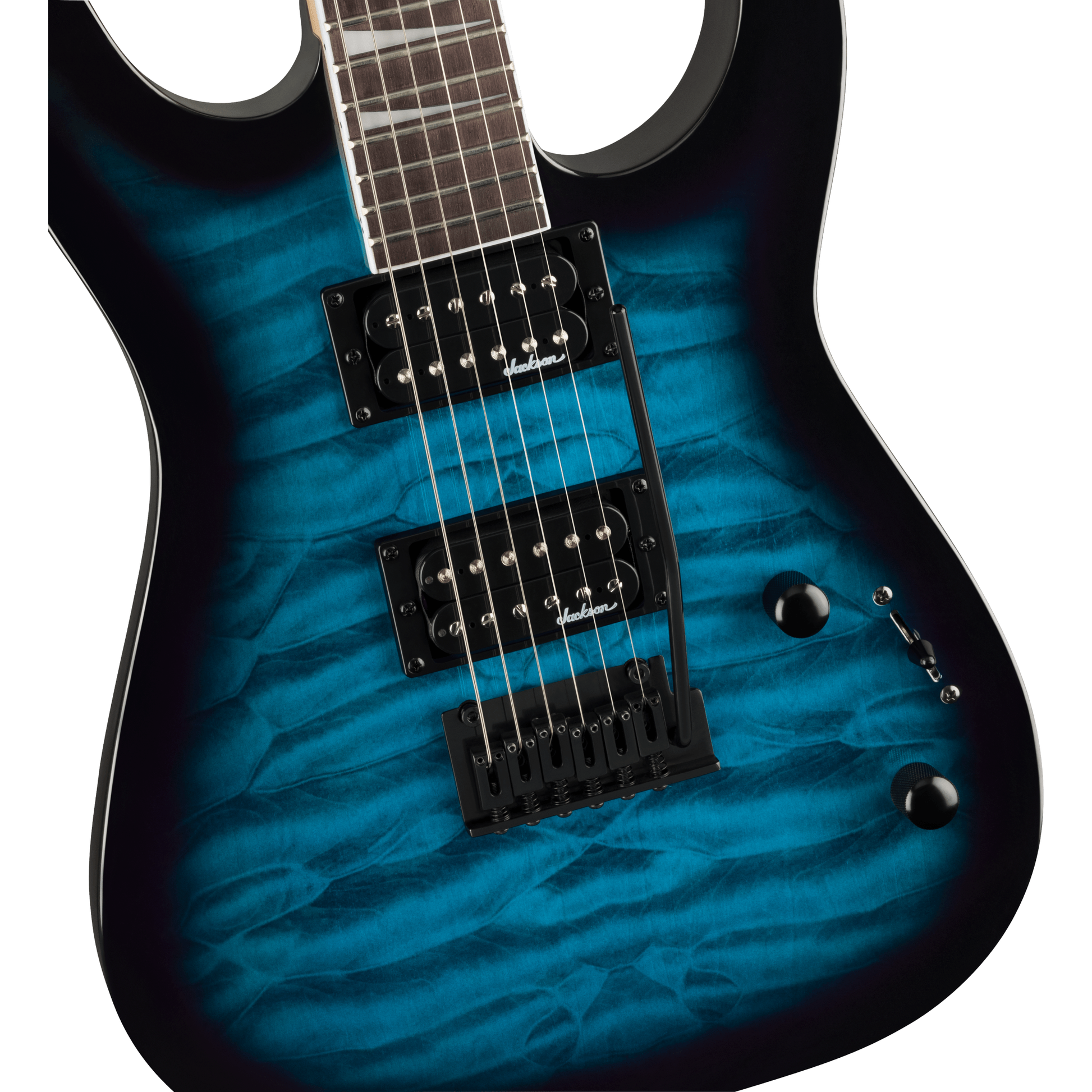 Jackson JS20 DKQ 2PT Dinky Electric Guitar | Amaranth Fingerboard | Transparent Blue Burst