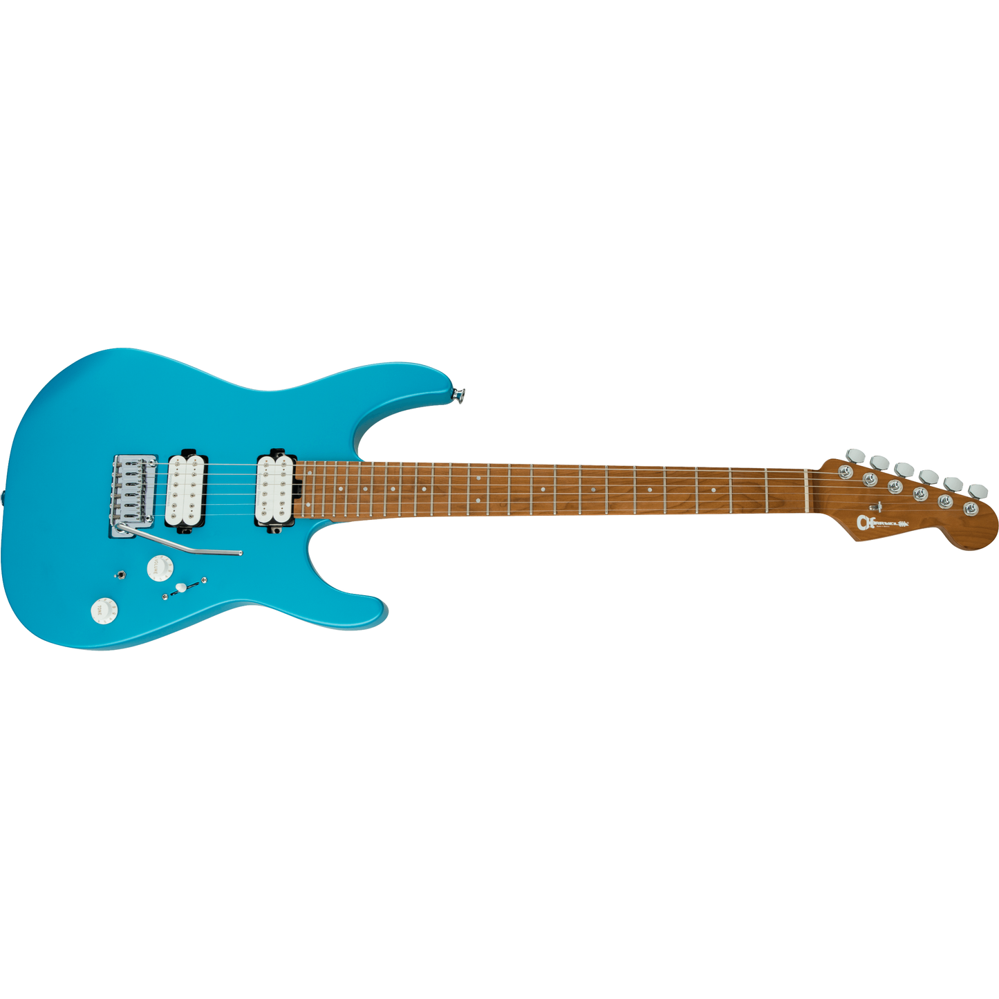 Charvel® Pro-Mod DK24 HH 2PT CM Electric Guitar | Matte Blue Frost | Alder Body | Caramelized Maple Fingerboard | Gotoh Tremolo