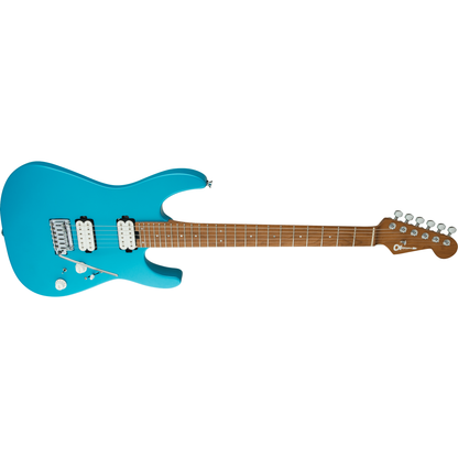 Charvel® Pro-Mod DK24 HH 2PT CM Electric Guitar | Matte Blue Frost | Alder Body | Caramelized Maple Fingerboard | Gotoh Tremolo