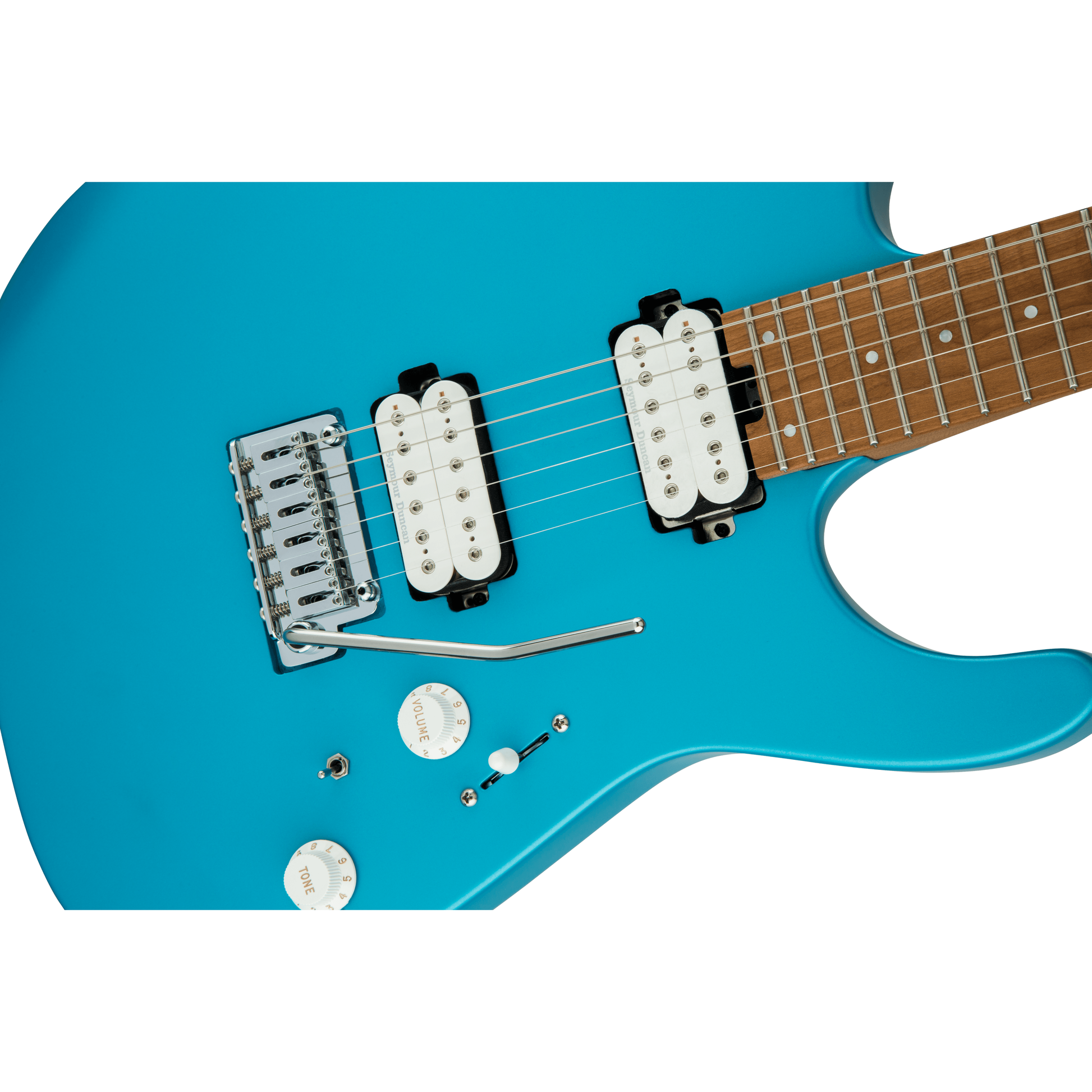 Charvel® Pro-Mod DK24 HH 2PT CM Electric Guitar | Matte Blue Frost | Alder Body | Caramelized Maple Fingerboard | Gotoh Tremolo